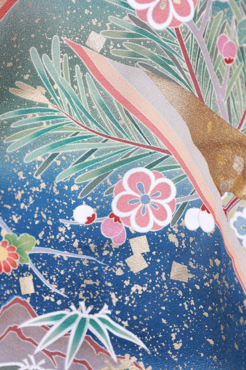 Kurotomesode kimono coral pink green Hand embroidery New, unused item /AZ173