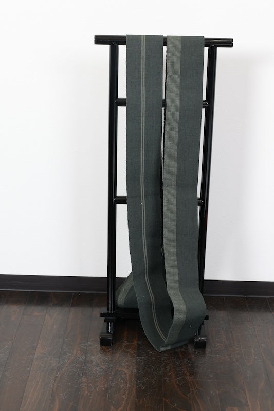 Men's Kaku-obi sash belt Moss green reversible pre-owned