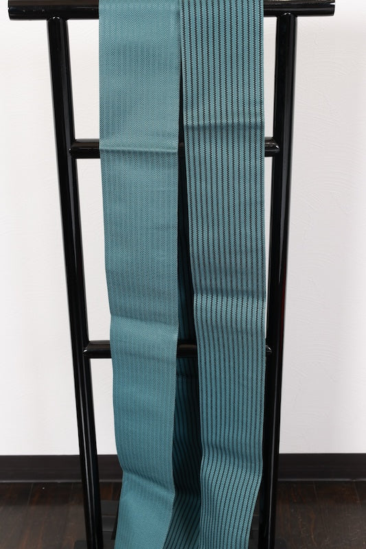 Men's Kaku-obi sash belt blue gray pre-owned