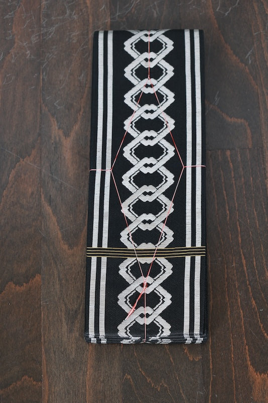 Men's Kaku-obi sash belt black Brand New /AZ4