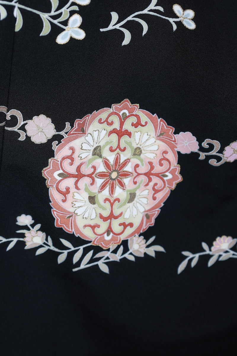 Kurotomesode kimono gold brown blue pre-owned /AZ170
