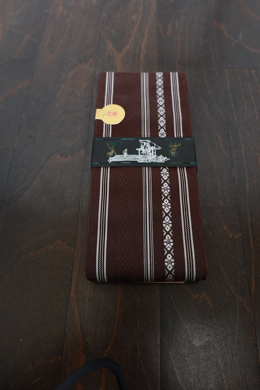 Men's Kaku-obi sash belt brown Brand New /AZ5