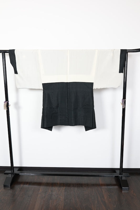 Men's kimono Haori 2-piece set black pre-owned /AZ18