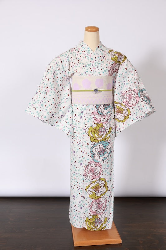 New YUKATA cotton Lsize　2piace set E002