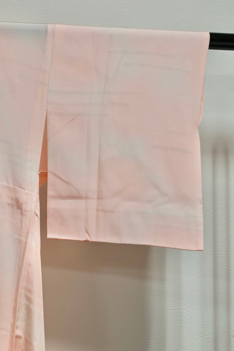 Nagajuban (long under-kimono) light pink white pre-owned/ AZ42