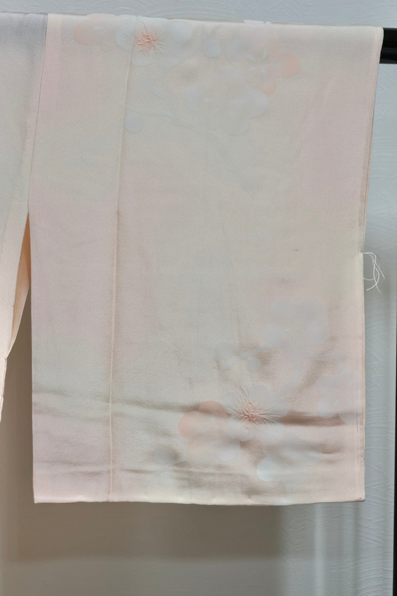 Nagajuban (long under-kimono)　light pink white pre-owned /AZ41