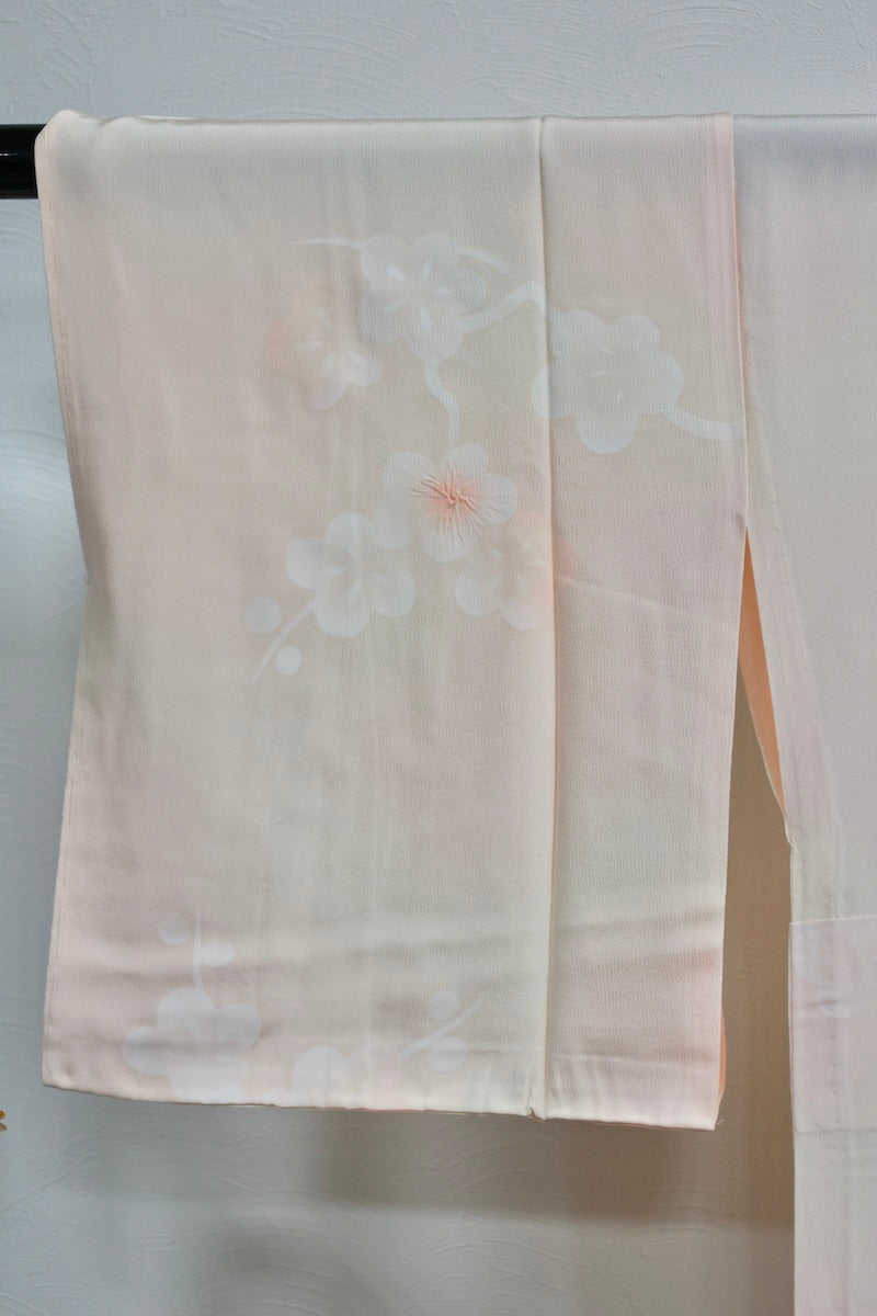 Nagajuban (long under-kimono)　light pink white pre-owned /AZ41