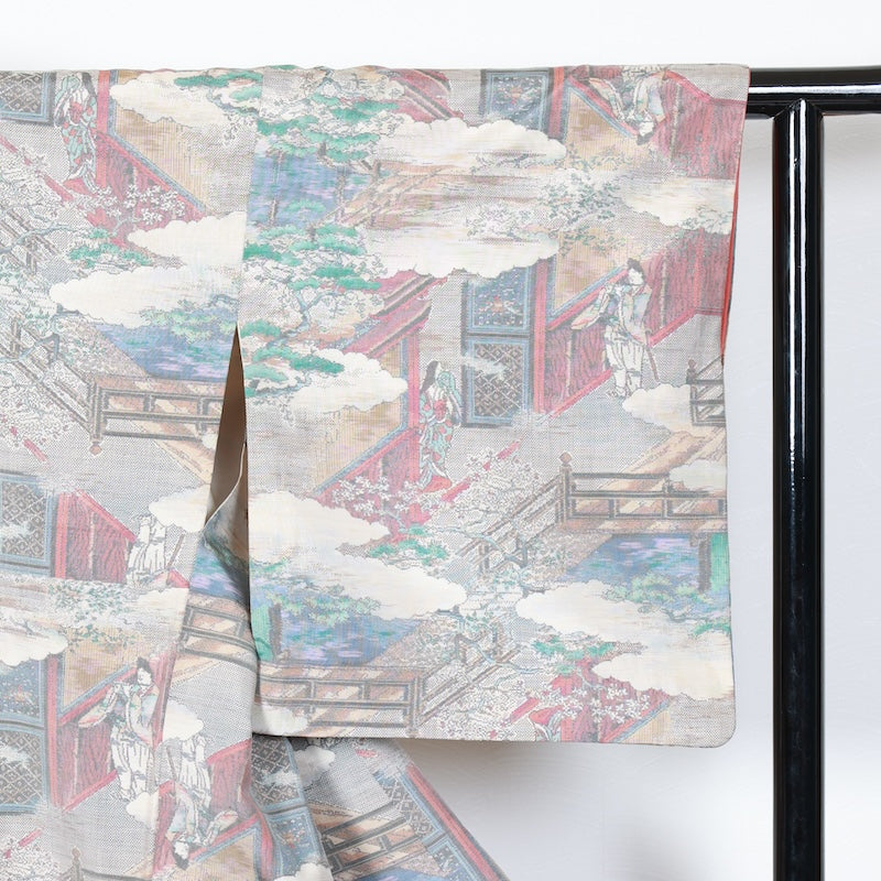 Japanese kimono used <Tsumugi> Msize  silk 100% /T229