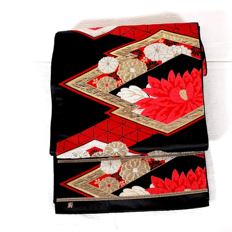 Japanese kimono used sash belt(Hukuroobi)100%silk A143