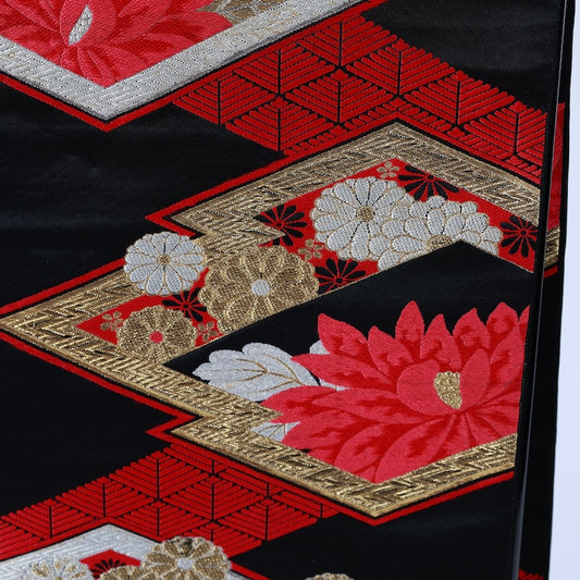 Japanese kimono used sash belt(Hukuroobi)100%silk A143