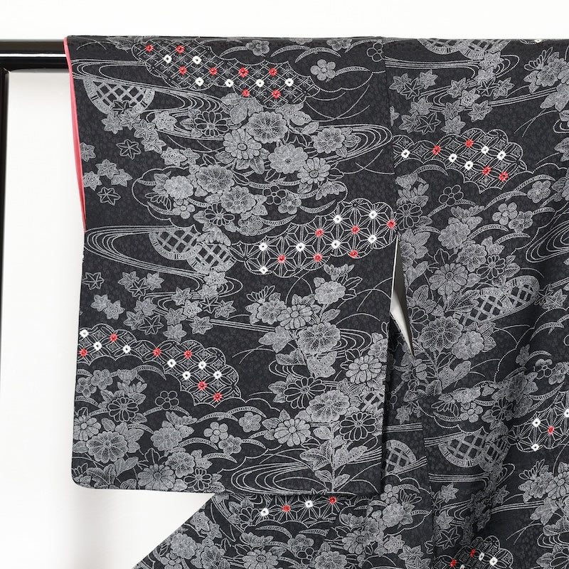 Japanese kimono used <Komon> Msize  silk 100% /T226