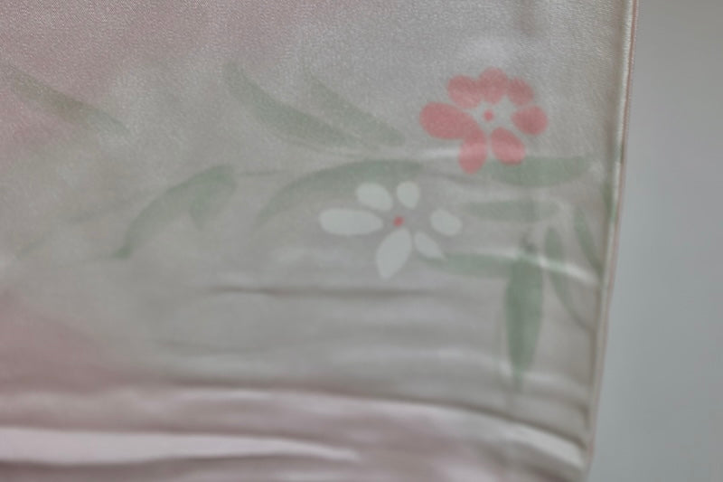 Nagajuban (long under-kimono) light pink green pre-owned /AZ32
