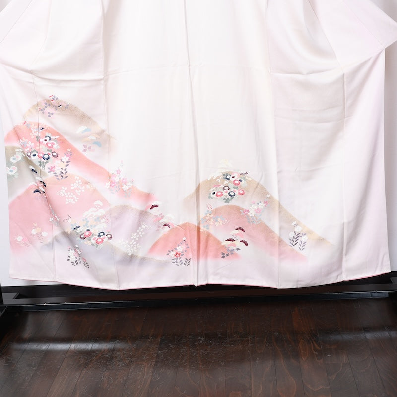 Japanese kimono used <houmongi> Msize  silk 100% /T225