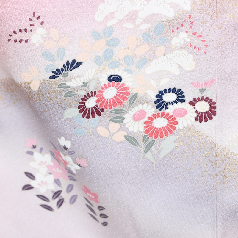 Japanese kimono used <houmongi> Msize  silk 100% /T225