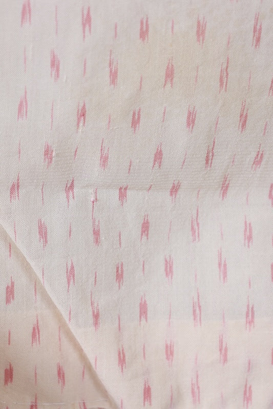 Summer kimono used, beige and coral pink, ikat pattern, handwoven, L118