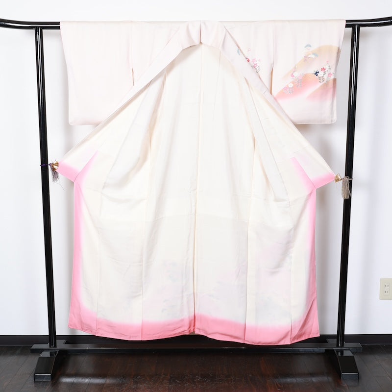 Japanese kimono used <houmongi> Msize  silk 100% /T225
