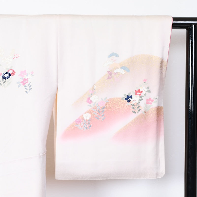 Japanese kimono used <houmongi> Msize  silk 100% /T225