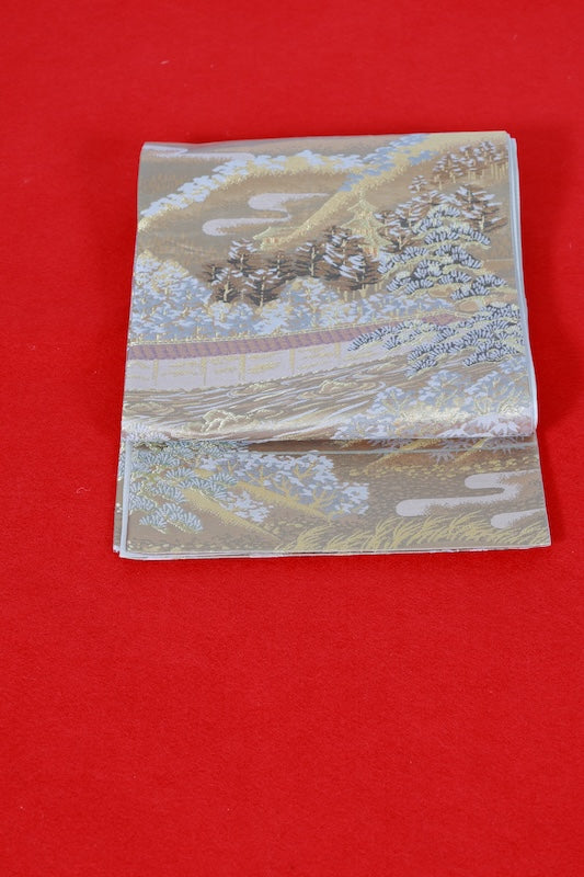 Japanese used sash belt (Fukuro-obi) 100% silk  /B1237