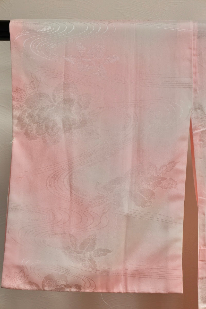 Nagajuban (long under-kimono) light pink white pre-owned /AZ51