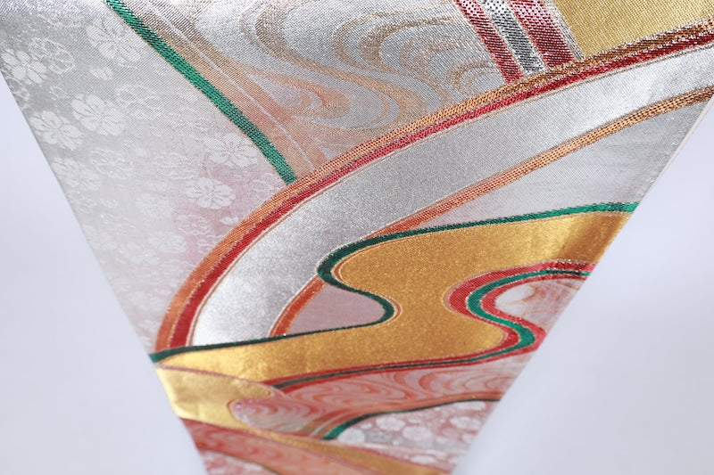 Japanese used sash belt (Fukuro-obi) 100% silk  /B1244