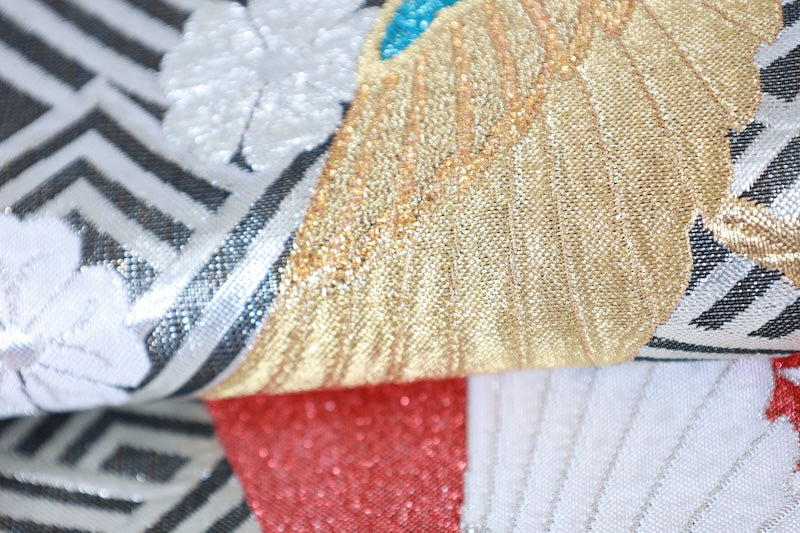 Japanese used sash belt (Fukuro-obi) 100% silk  /B1255