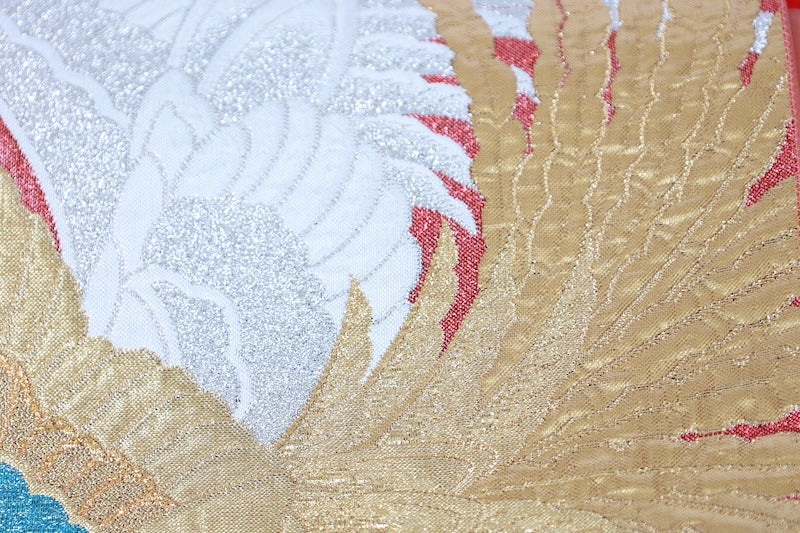 Japanese used sash belt (Fukuro-obi) 100% silk  /B1255