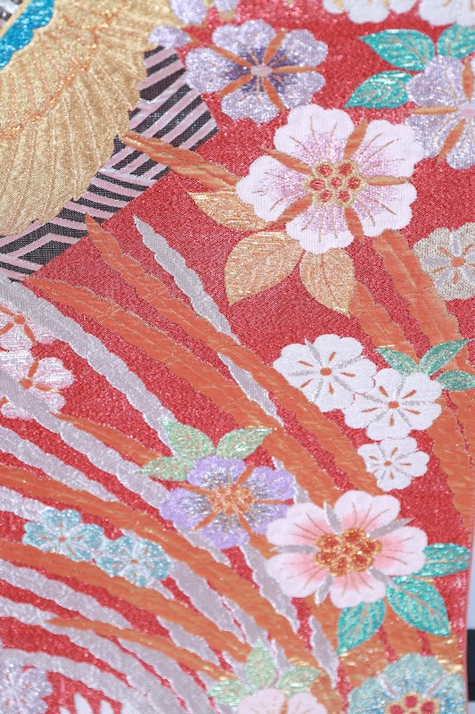 Japanese used sash belt (Fukuro-obi) 100% silk  /B1255