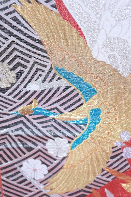 Japanese used sash belt (Fukuro-obi) 100% silk  /B1255