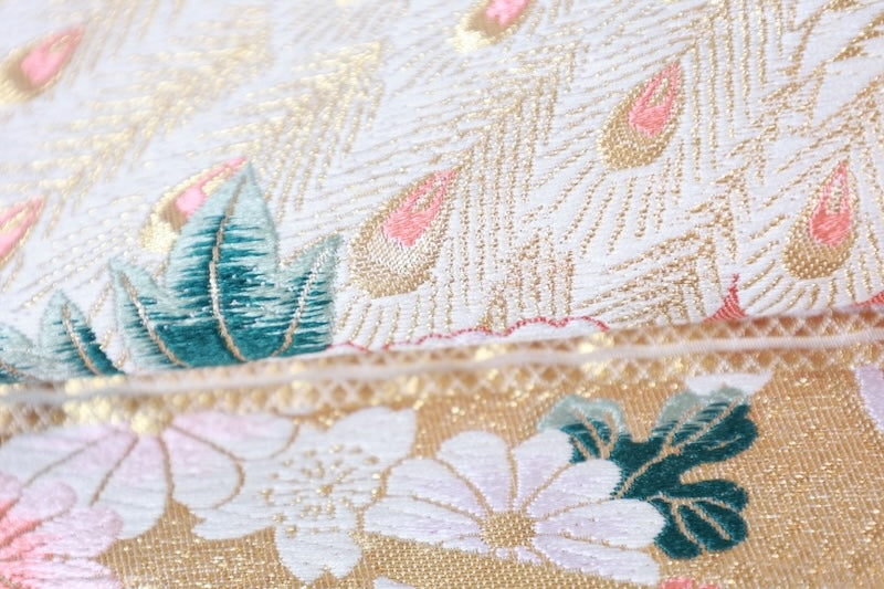 Japanese used sash belt (Fukuro-obi) 100% silk  /B1251