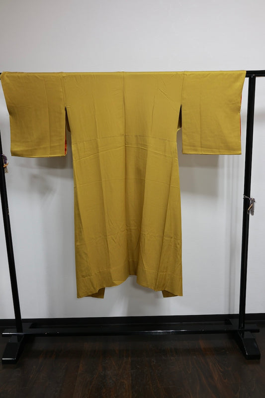 Nagajuban (long under-kimono) Mustard yellow