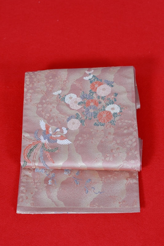 Japanese used sash belt (Fukuro-obi) 100% silk  /B1239