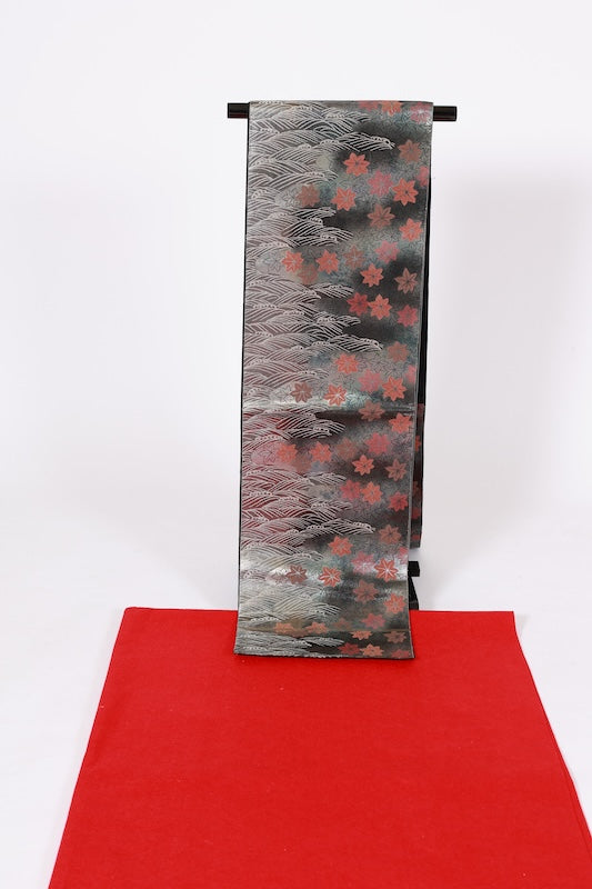 Japanese used sash belt (Fukuro-obi) 100% silk  /B1252