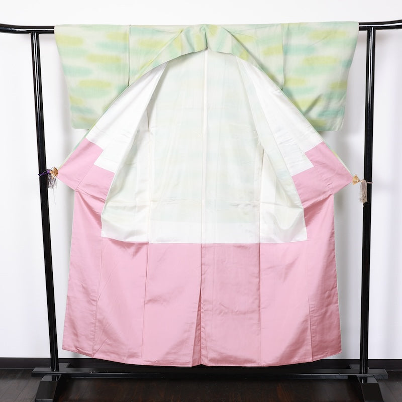 Japanese kimono used <Tsumugi> Msize  silk 100% /T211