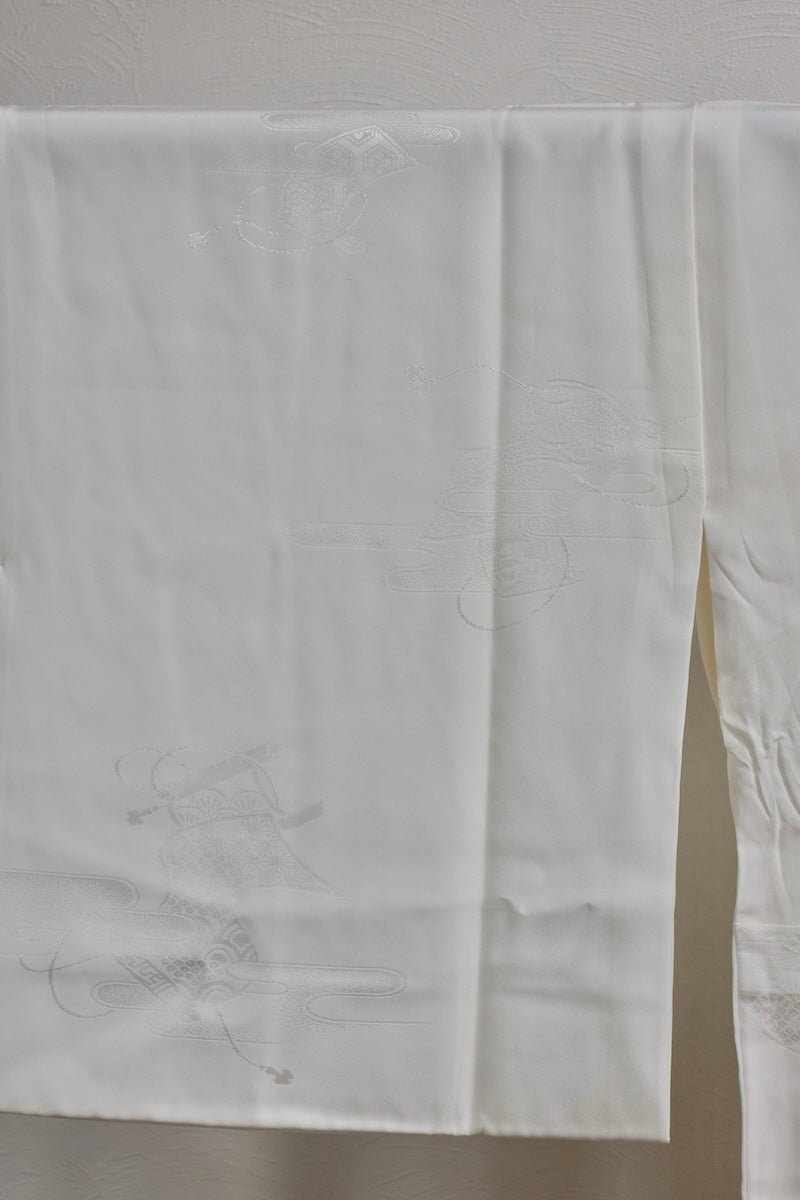 Nagajuban (long under-kimono) white pre-owned /AZ48