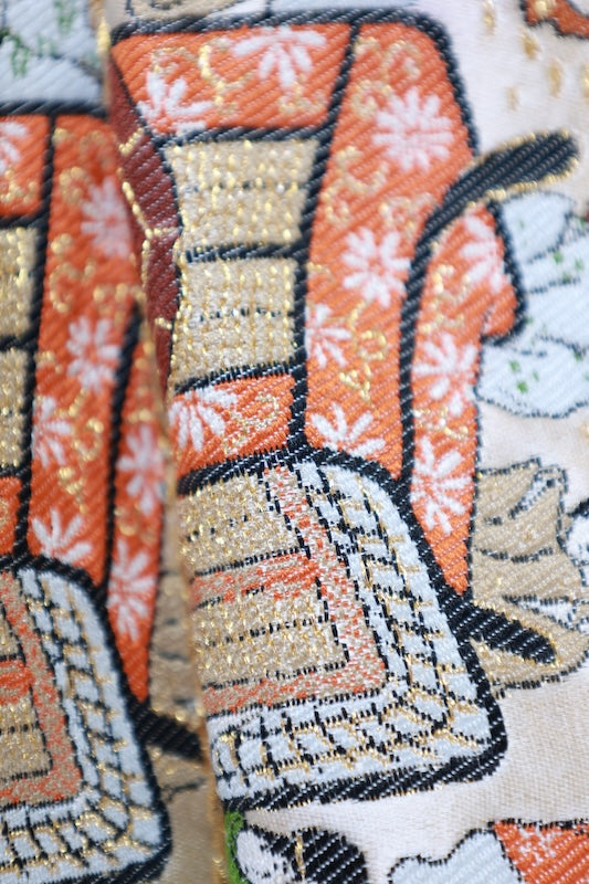 Japanese used sash belt (Fukuro-obi) 100% silk  /B1240