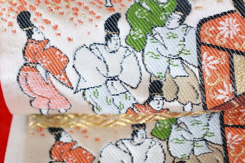 Japanese used sash belt (Fukuro-obi) 100% silk  /B1240