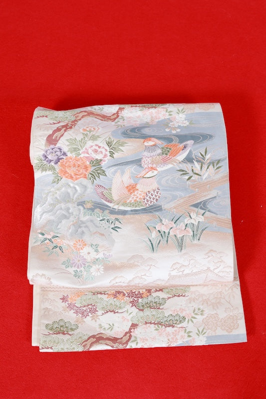 Japanese used sash belt (Fukuro-obi) 100% silk  /B1241