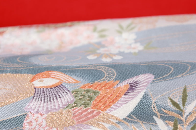 Japanese used sash belt (Fukuro-obi) 100% silk  /B1241