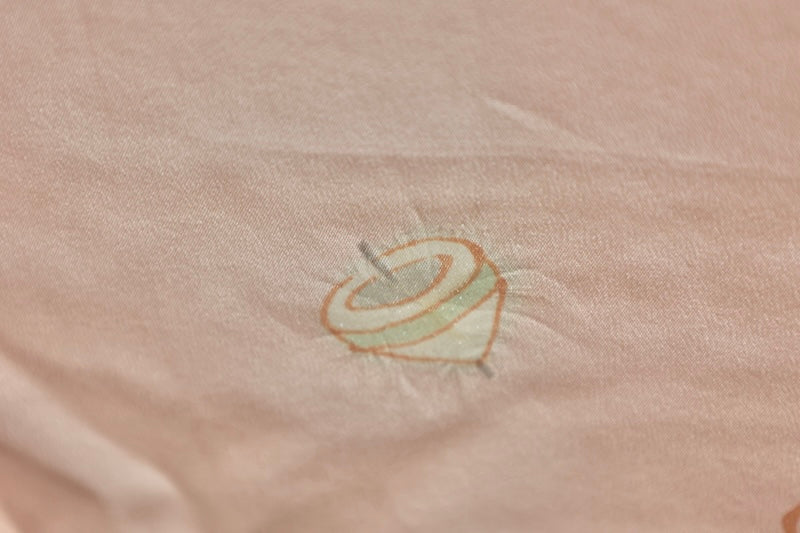 Nagajuban (long under-kimono) pink green Hand-dyed pre-owned /AZ21