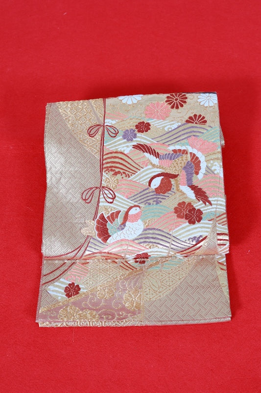 Japanese used sash belt (Fukuro-obi) 100% silk  /B1253