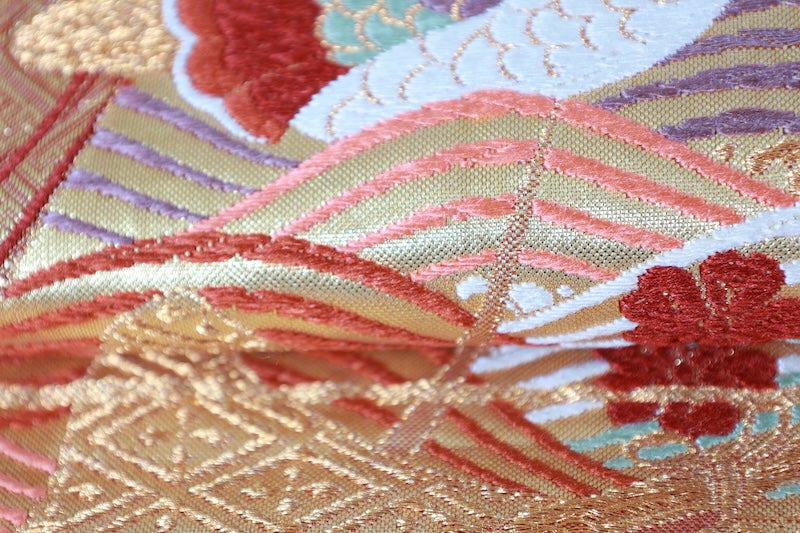 Japanese used sash belt (Fukuro-obi) 100% silk  /B1253