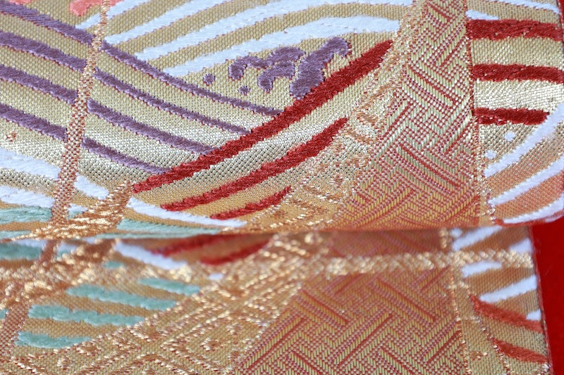 Japanese used sash belt (Fukuro-obi) 100% silk  /B1253