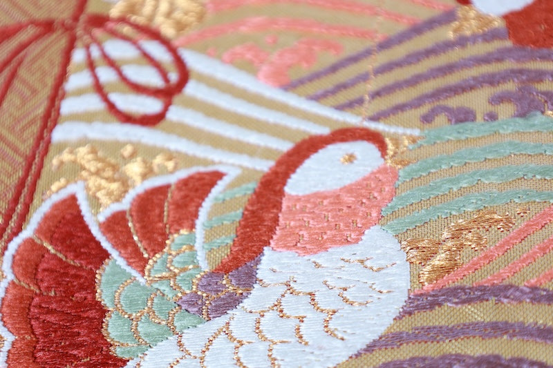 Japanese used sash belt (Fukuro-obi) 100% silk  /B1253