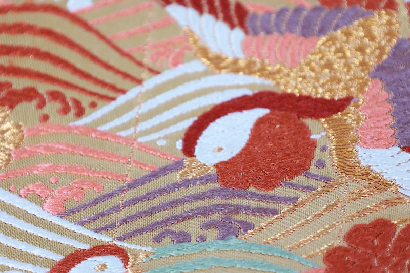 Japanese used sash belt (Fukuro-obi) 100% silk  /B1253