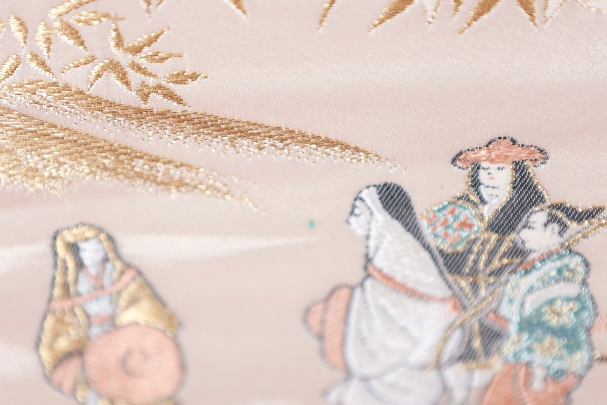 New Untailored　Japanese sash belt (Fukuro-obi) 100% silk  /B1254