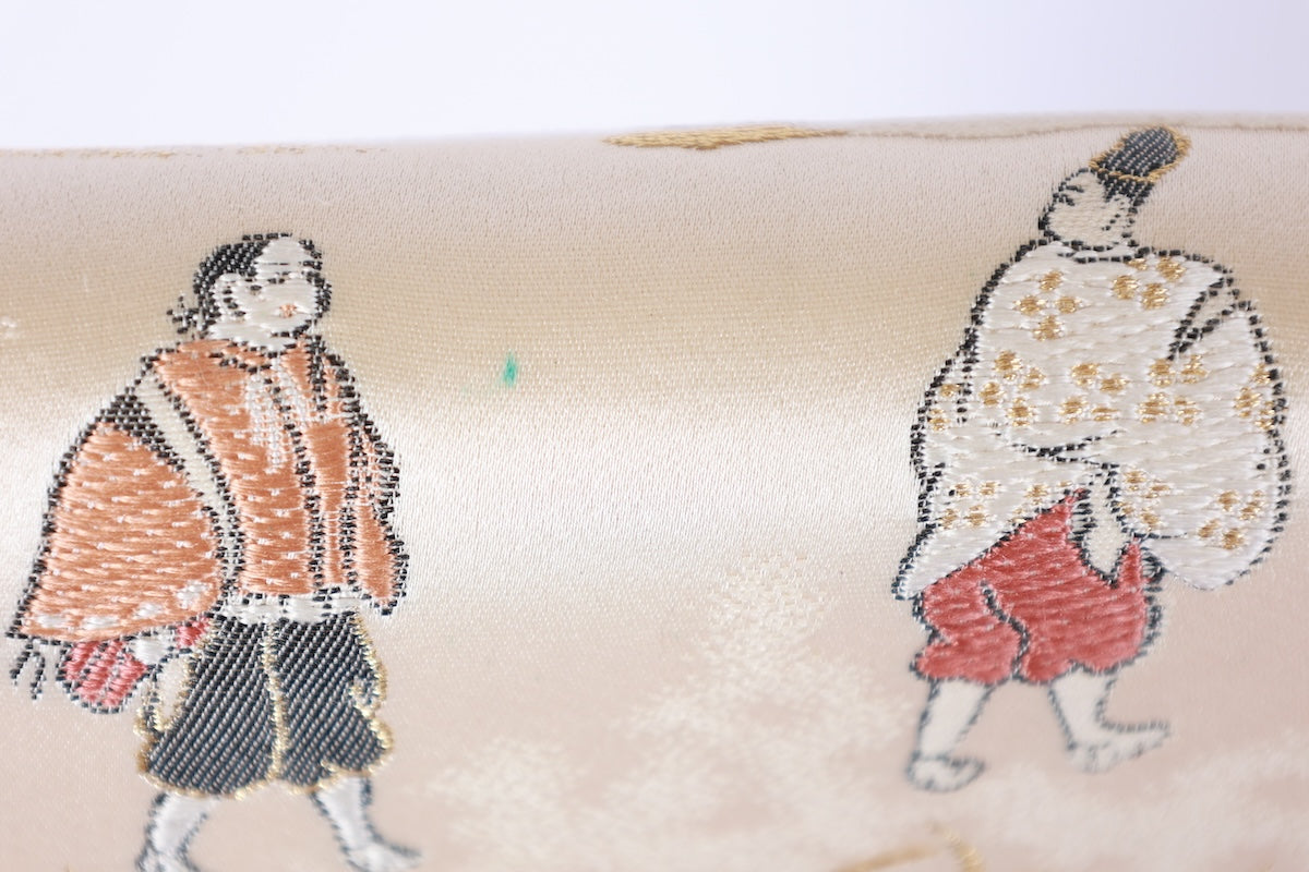 New Untailored　Japanese sash belt (Fukuro-obi) 100% silk  /B1254