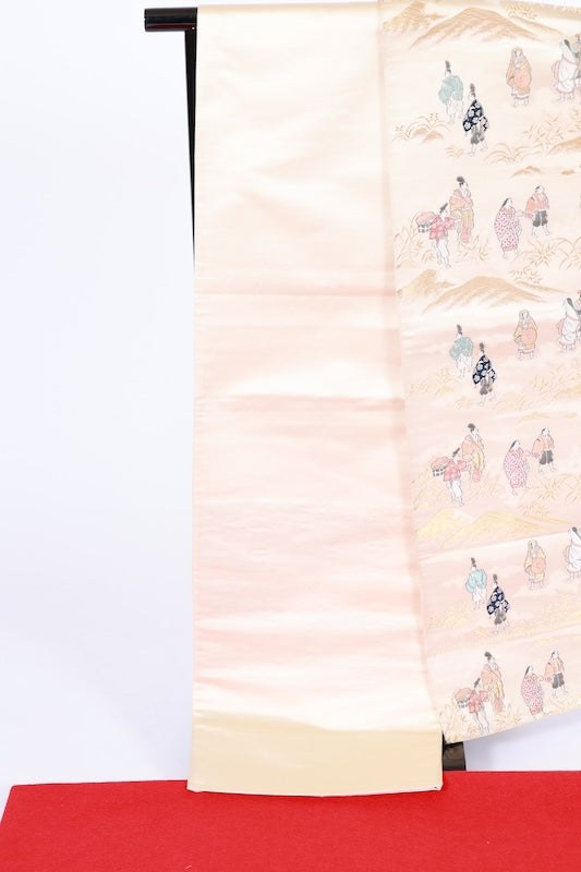 New Untailored　Japanese sash belt (Fukuro-obi) 100% silk  /B1254