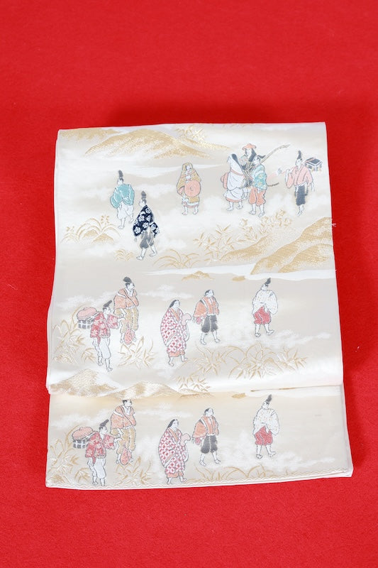 New Untailored　Japanese sash belt (Fukuro-obi) 100% silk  /B1254