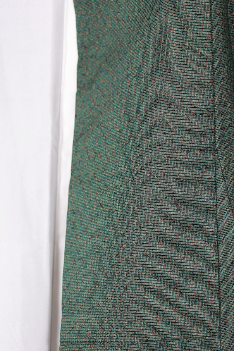 Tsumugi kimono green pre-owned /AZ56