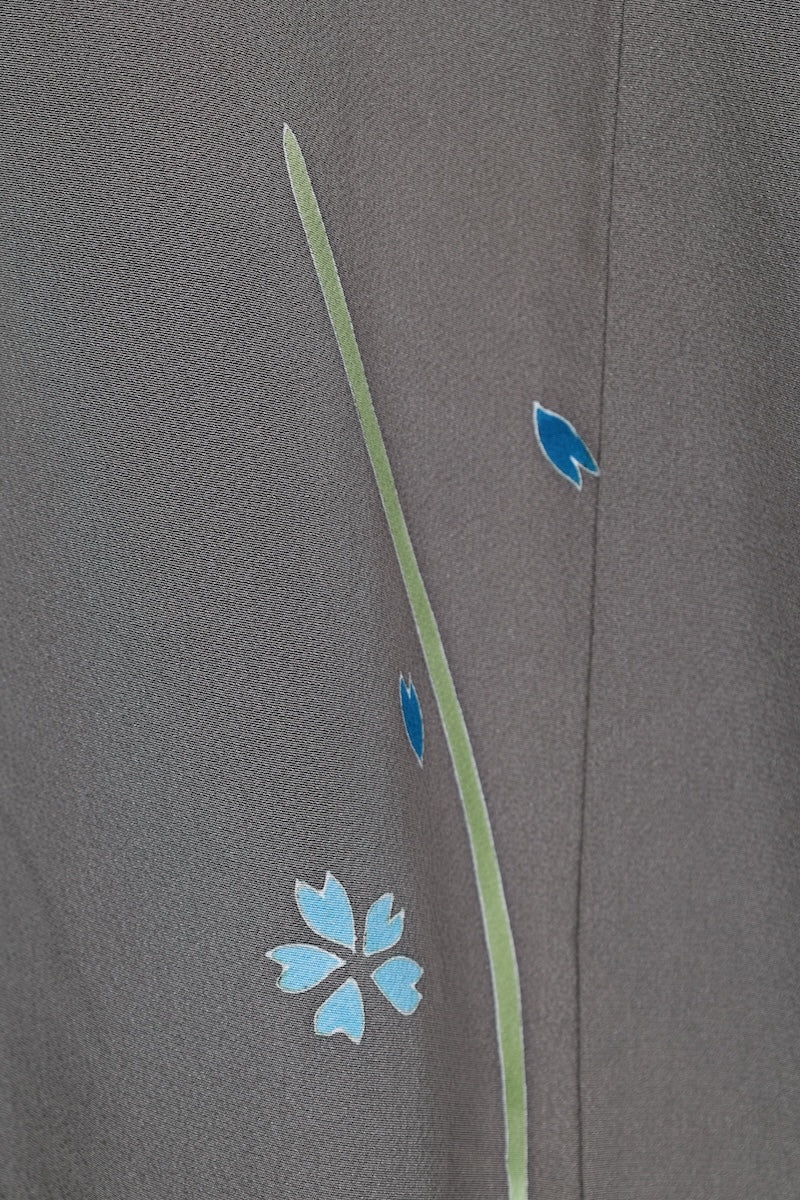 Tsukesage kimono gray green pre-owned /AZ58